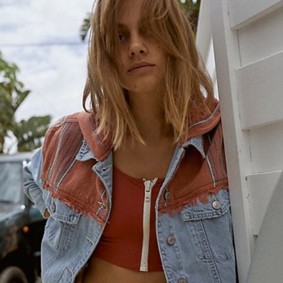 Free People Baja Denim Jacket Hoodie - Picture 5 of 12